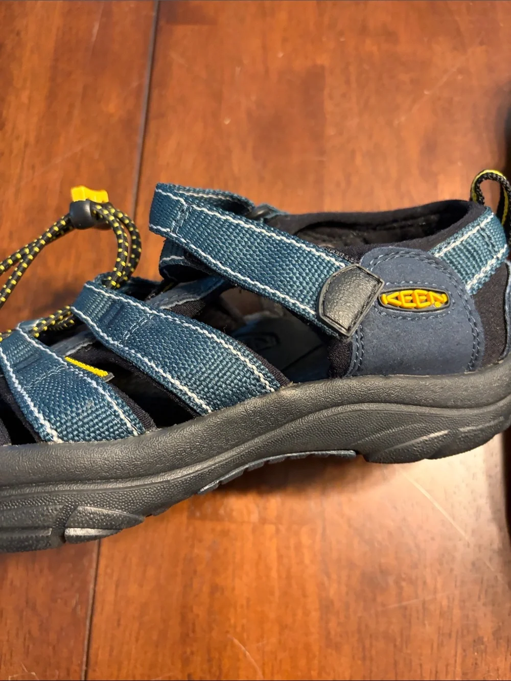 Keen Kids Navy Blue Sandals with Yellow Accents never worn